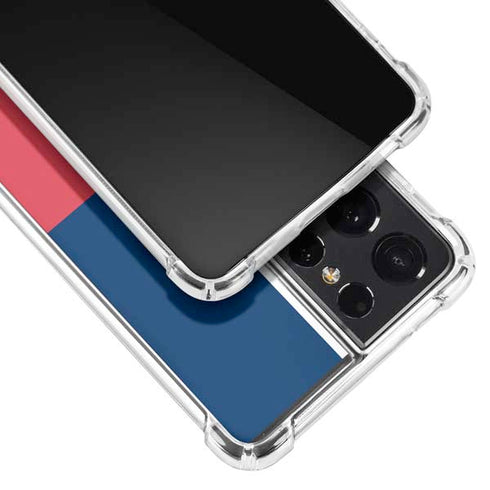 USA Flag Color Block Galaxy S21 Ultra 5G Clear Case